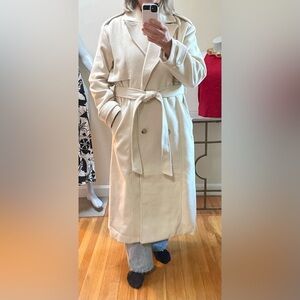 H&M Cream Belted Coat